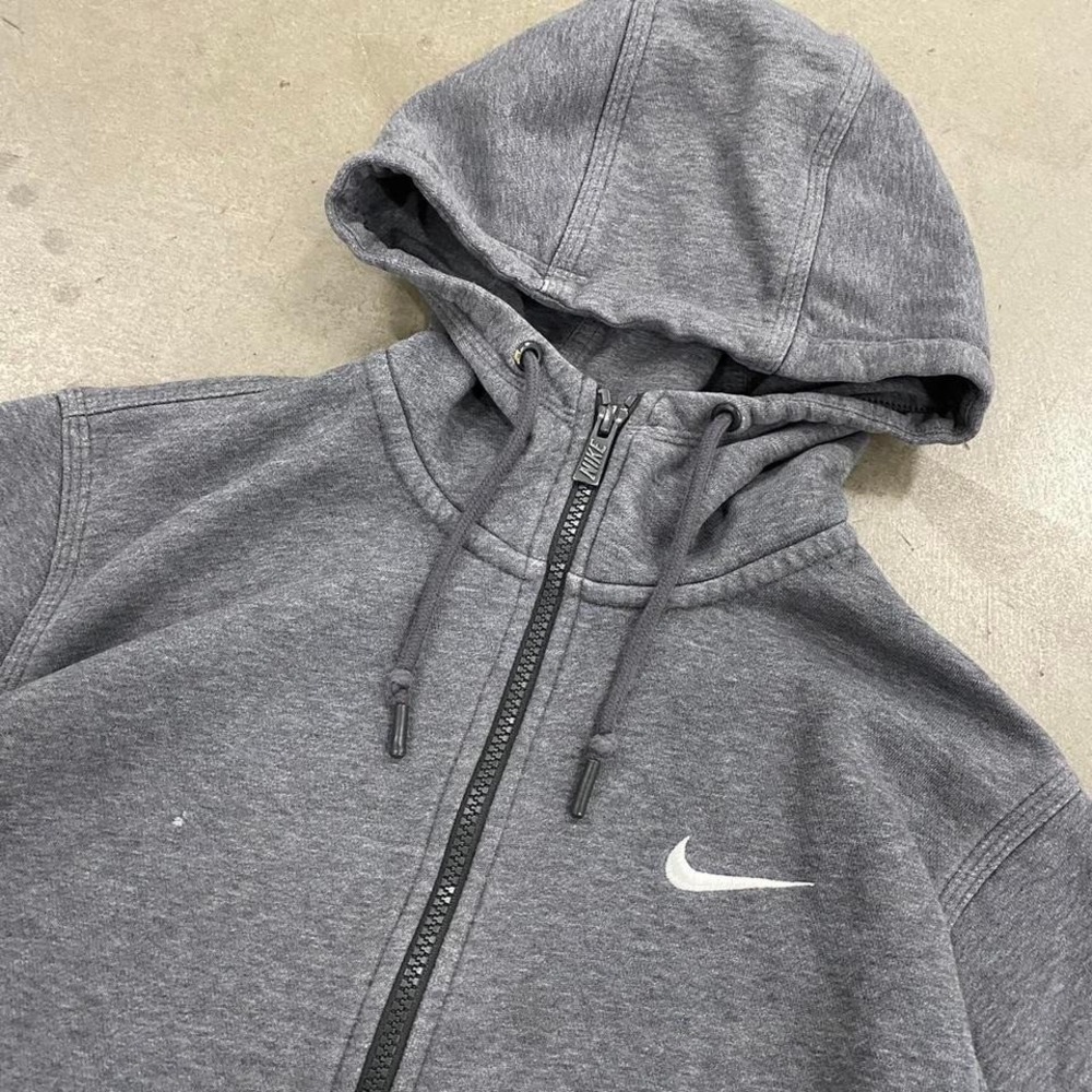 Vintage Nike Dark‎ Grey Faded Full Zip Hoodie Size S